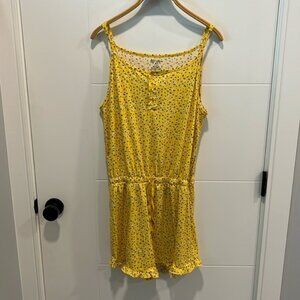 No boundaries, yellow  floral, romper, size XL